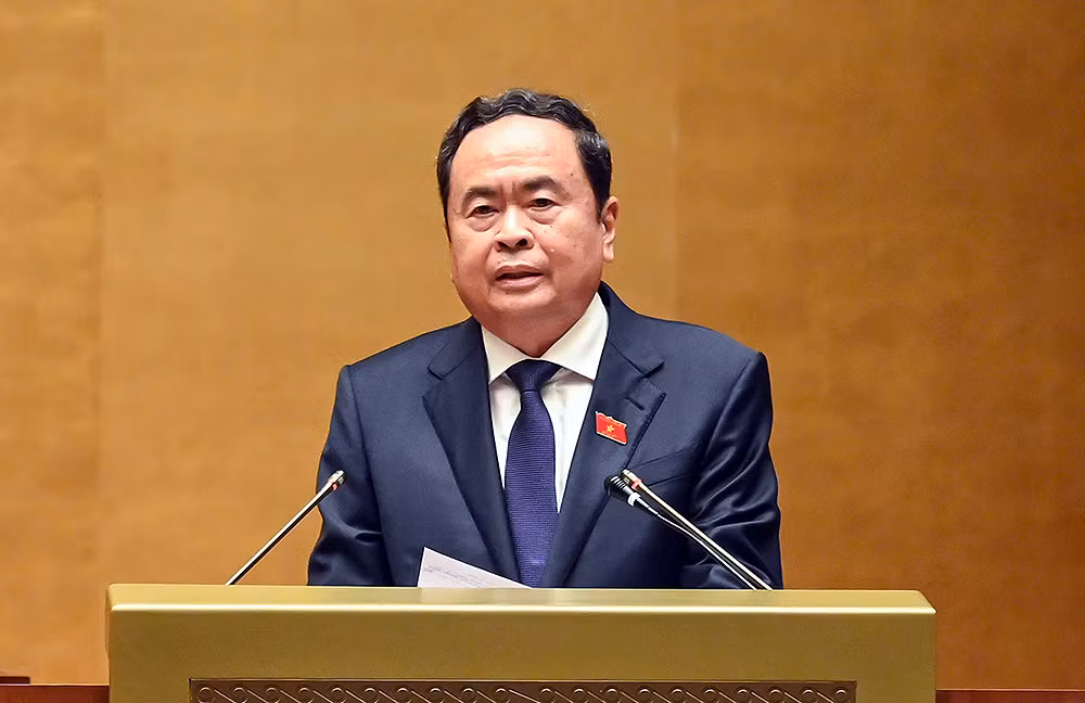 Chủ tịch Quốc hội Trần Thanh Mẫn phát biểu ý kiến tại Phiên họp giả định.