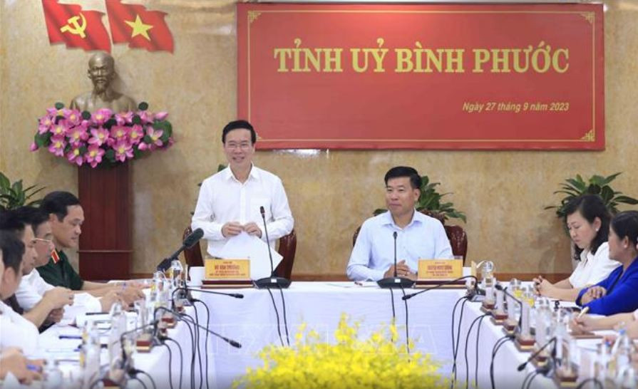 Chủ tịch nước Võ Văn Thưởng làm việc với Tỉnh ủy Bình Phước về công tác quốc phòng–an ninh, đối ngoại và cải cách tư pháp.