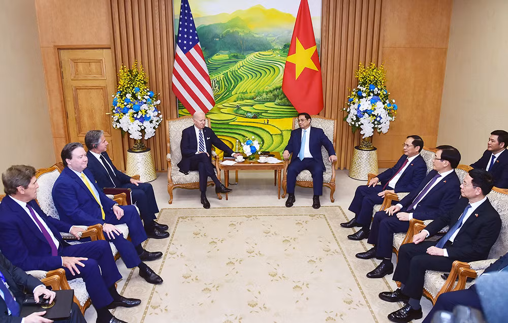 Quang cảnh buổi hội kiến. (Ảnh: TRẦN HẢI)