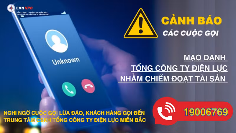 Cảnh báo mạo danh Tổng công ty Điện lực miền Bắc để lừa đảo khách hàng