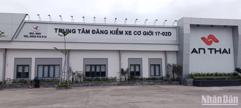 Trung tâm đăng kiểm xe cơ giới 17-02D, xã Đông Các, huyện Đông Hưng (tỉnh Thái Bình) cũng trong tình cảnh tương tự. (Ảnh: Mai Tú)