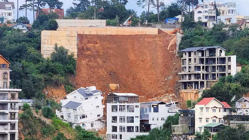 Chủ động xử lý đoạn ta-luy tại vị trí sạt lở nghiêm trọng ở Đà Lạt ảnh 2