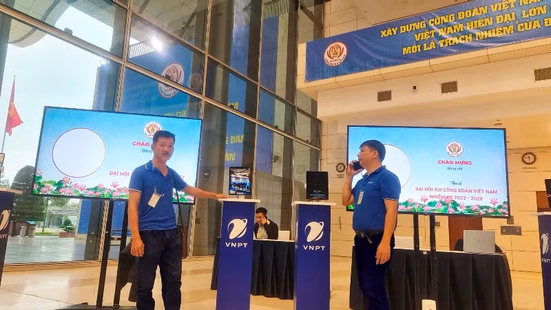 Đại biểu tham dự Đại hội sẽ điểm danh gương mặt qua mã QR Code bằng giải pháp công nghệ nhận diện khuôn mặt VnFace của VNPT.