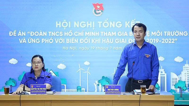 Bí thư Trung ương Đoàn Ngô Văn Cương phát biểu tại Hội nghị.