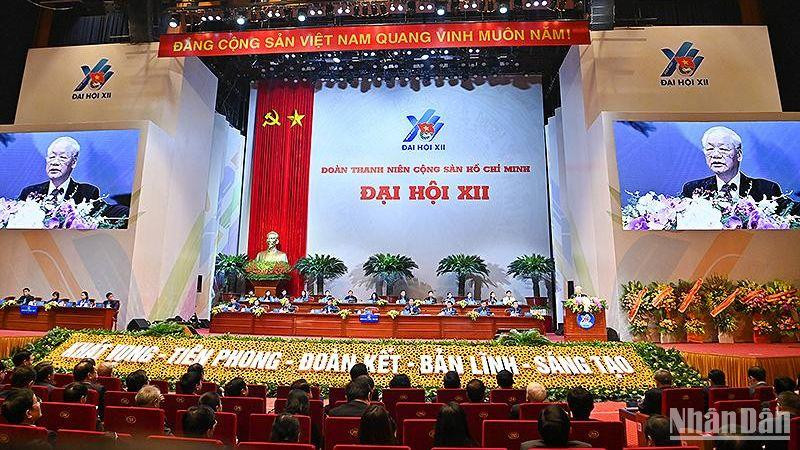 Quang cảnh phiên trọng thể Đại hội Đoàn toàn quốc lần thứ XII.