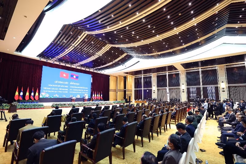 Quang cảnh Lễ tổng kết Năm Đoàn kết Hữu nghị Việt Nam-Lào, Lào-Việt Nam 2022.