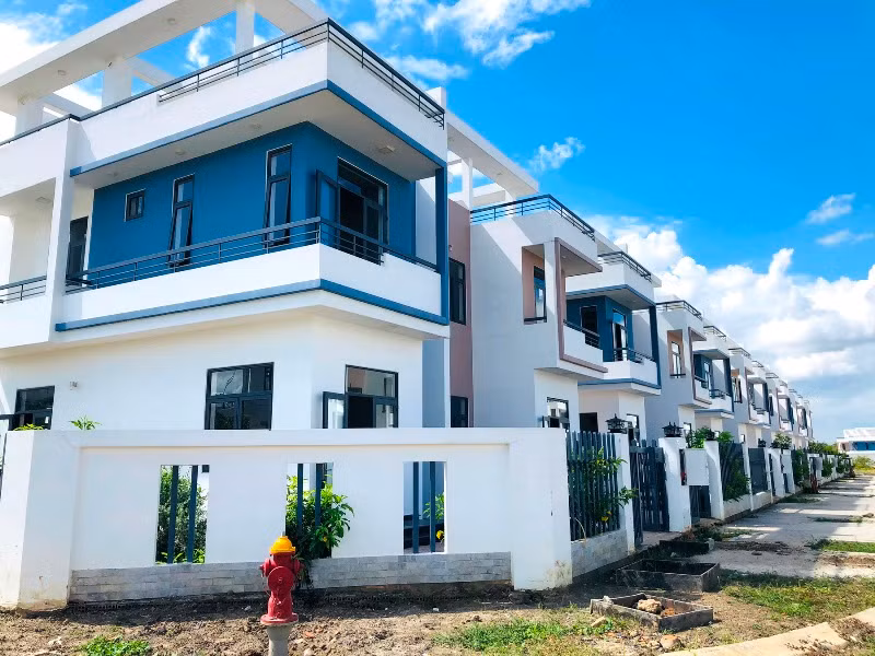 Một góc khu biệt thự Dự án khu dân cư Tân Thịnh.