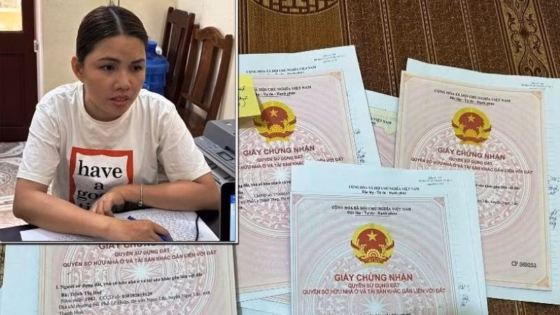 Đối tượng cùng các Giấy chứng nhận quyền sử dụng đất giả.