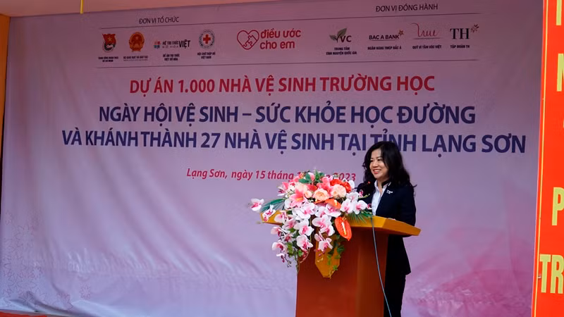 Đại diện Tập đoàn TH phát biểu tại sự kiện.