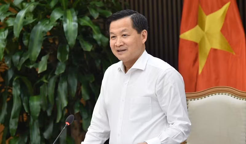 Phó Thủ tướng Lê Minh Khái phát biểu tại cuộc họp. (Ảnh: An Đăng)