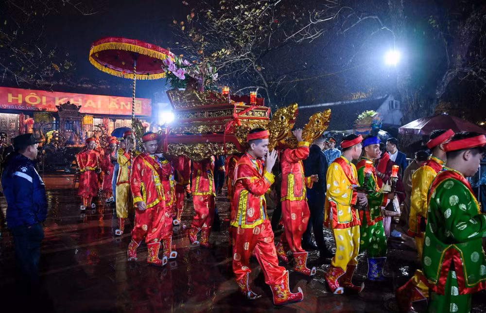 Nhờ làm tốt công tác tổ chức, Lễ khai ấn Đền Trần (Nam Định) xuân Giáp Thìn 2024 diễn ra an toàn, trang nghiêm, thành kính. Ảnh: Trần Khánh.