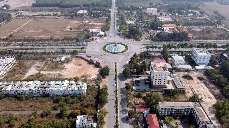 Một góc khu vực trung tâm huyện Nhơn Trạch.