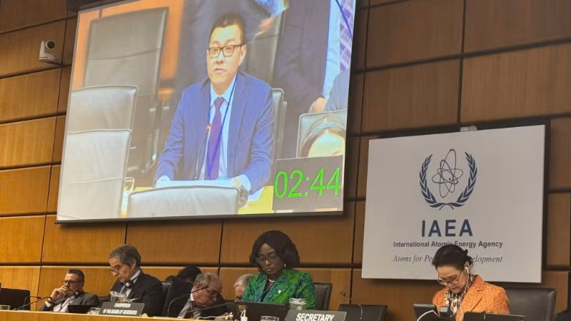 Đại sứ Việt Nam Vũ Lê Thái Hoàng phát biểu tại Phiên họp.