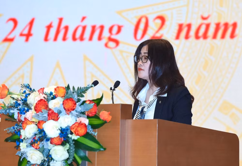 Đại diện lãnh đạo Vụ Pháp chế, Bộ Y tế phát biểu.