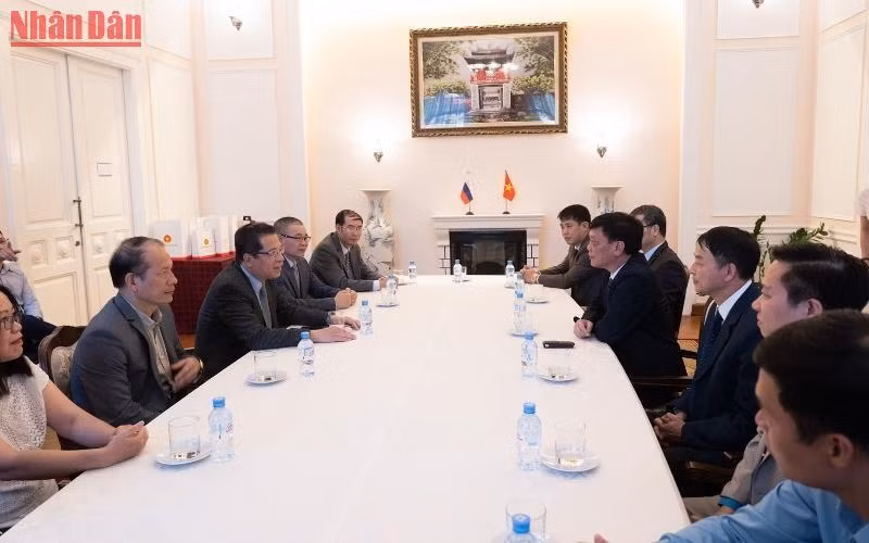 Quang cảnh cuộc tiếp. (Ảnh: Thanh Thể)