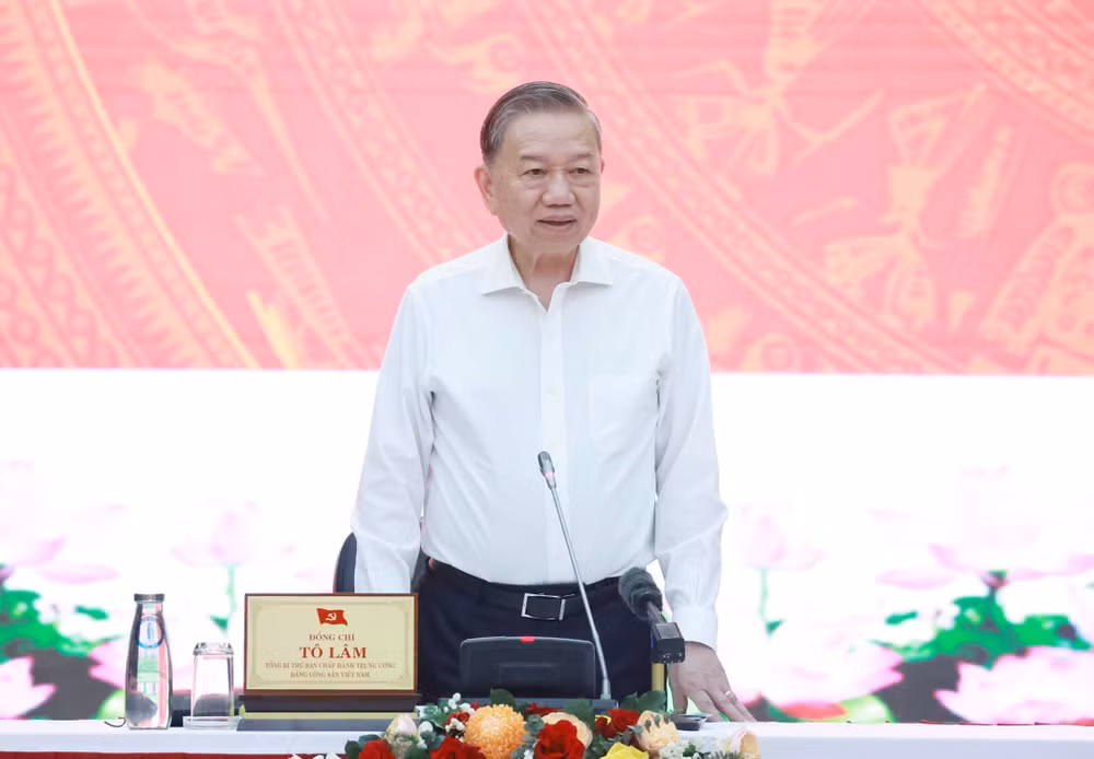 Tổng Bí thư Tô Lâm phát biểu chỉ đạo. (Ảnh: Thống Nhất/TTXVN)