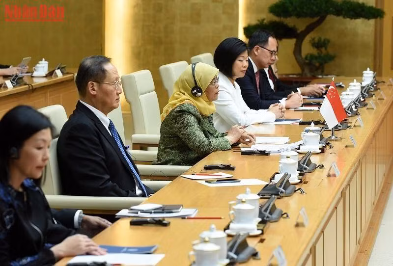 [Ảnh] Thủ tướng Phạm Minh Chính tiếp Tổng thống Cộng hòa Singapore Halimah Yacob ảnh 8