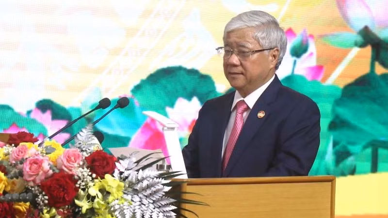 Chủ tịch Ủy ban Trung ương Mặt trận Tổ quốc Việt Nam Đỗ Văn Chiến phát biểu chỉ đạo Đại hội đại biểu Mặt trận Tổ quốc Việt Nam tỉnh Hưng Yên lần thứ 16, nhiệm kỳ 2024-2029.