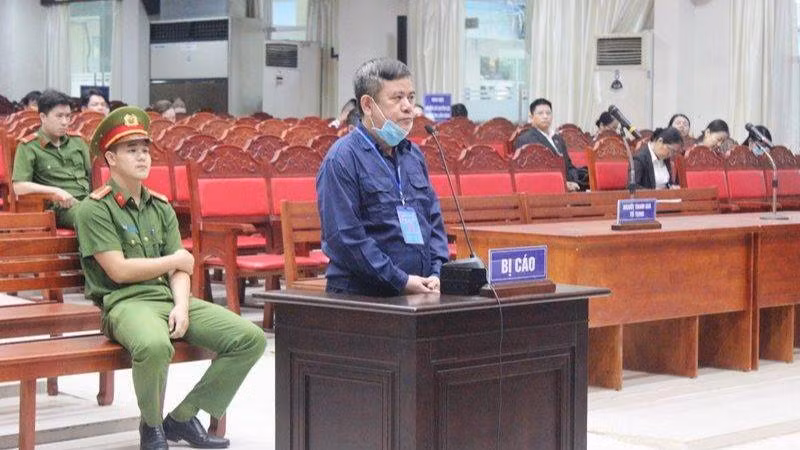 Bị cáo Ngô Văn Thụy tại tòa, sáng 11/11.