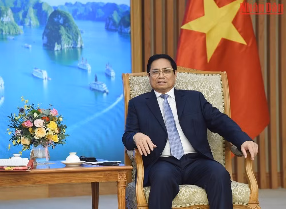 Thủ tướng Phạm Minh Chính phát biểu tại buổi tiếp.