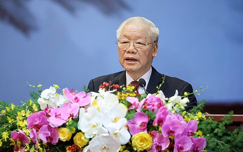 Tổng Bí thư Nguyễn Phú Trọng phát biểu chỉ đạo Đại hội.