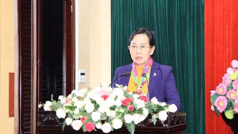 Đồng chí Bí thư tỉnh ủy Hà Nam phát biểu tại hội nghị. 