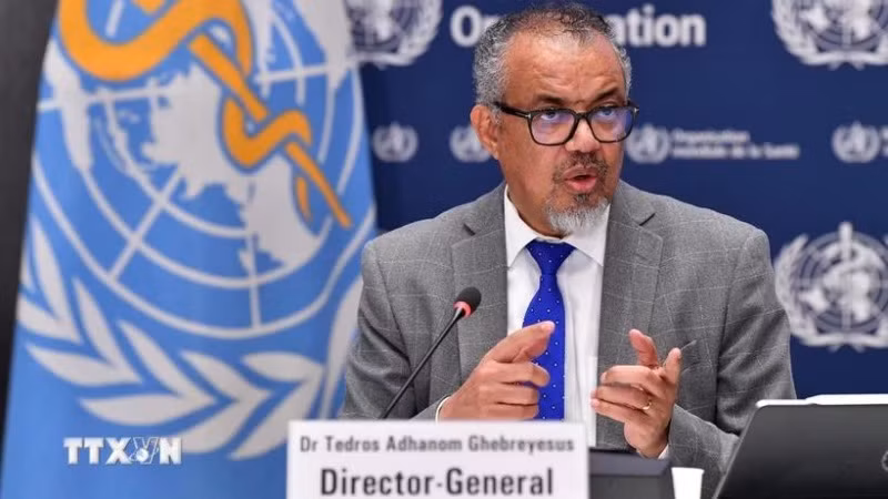 Tổng Giám đốc WHO Tedros Adhanom Ghebreyesus phát biểu trong một cuộc họp báo ở Geneva, Thụy Sĩ. (Ảnh: THX/TTXVN)