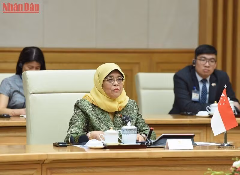 [Ảnh] Thủ tướng Phạm Minh Chính tiếp Tổng thống Cộng hòa Singapore Halimah Yacob ảnh 7