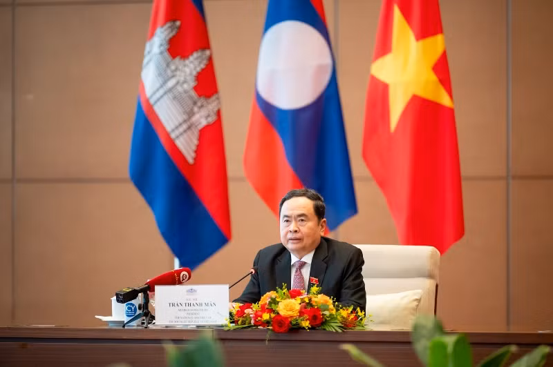 Chủ tịch Quốc hội Trần Thanh Mẫn phát biểu tại cuộc tiếp. (Ảnh Duy Linh)