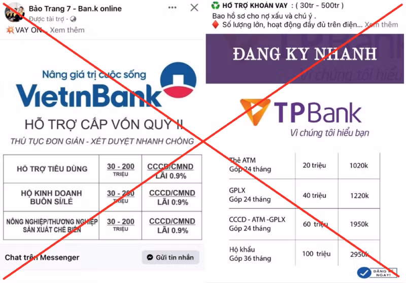 Thủ đoạn mạo danh các ngân hàng để lừa đảo.