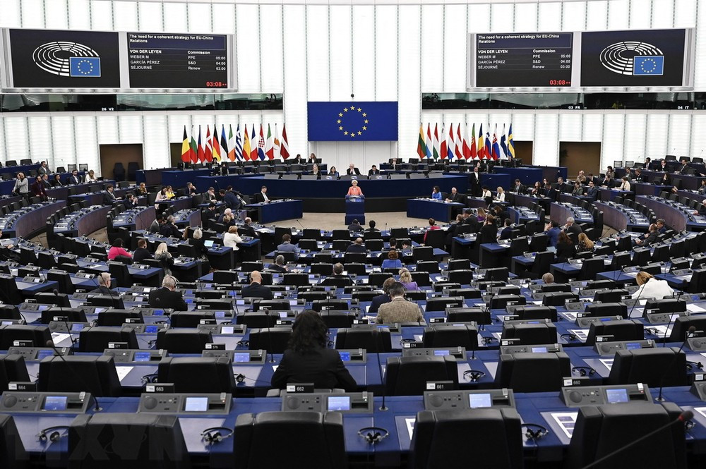Một phiên họp Nghị viện châu Âu tại Strasbourg, Pháp, ngày 18/4/2023. (Ảnh: AFP/TTXVN)