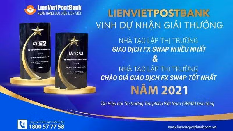LienVietPostBank được vinh danh ở vị trí cao nhất trong giải thưởng Nhà tạo lập thị trường của VBMA năm 2021 