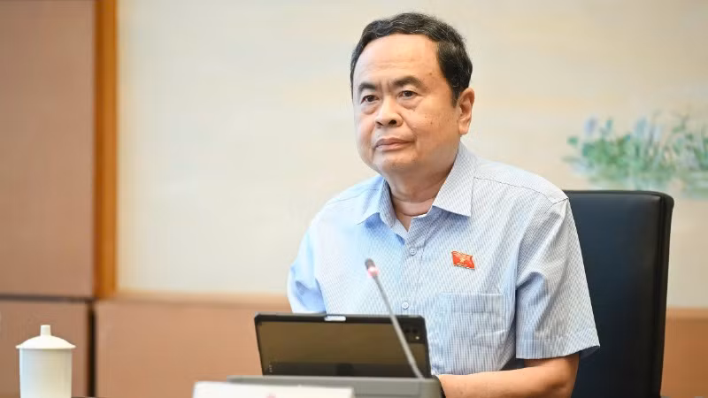 Chủ tịch Quốc hội Trần Thanh Mẫn phát biểu tại phiên thảo luận. Ảnh: DUY LINH