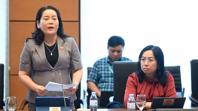 Đại biểu Lê Thị Thanh Lam (đoàn Hậu Giang) đề nghị cần có các chính sách khuyến khích phát triển các trung tâm đối mới sáng tạo, vườn ươm doanh nghiệp công nghệ và quỹ đầu tư mạo hiểm của cá nhân. Ảnh: DUY LINH