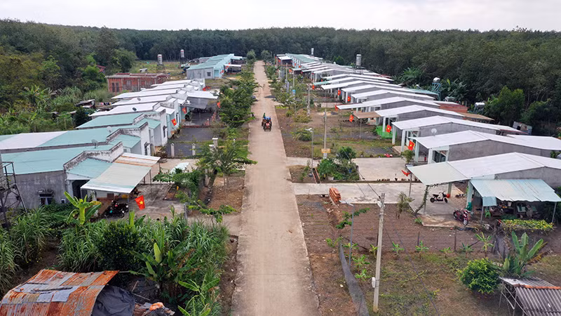 Điểm dân cư liền kề chốt dân quân thường trực biên giới xã Thanh Hòa, huyện Bù Đốp, tỉnh Bình Phước.