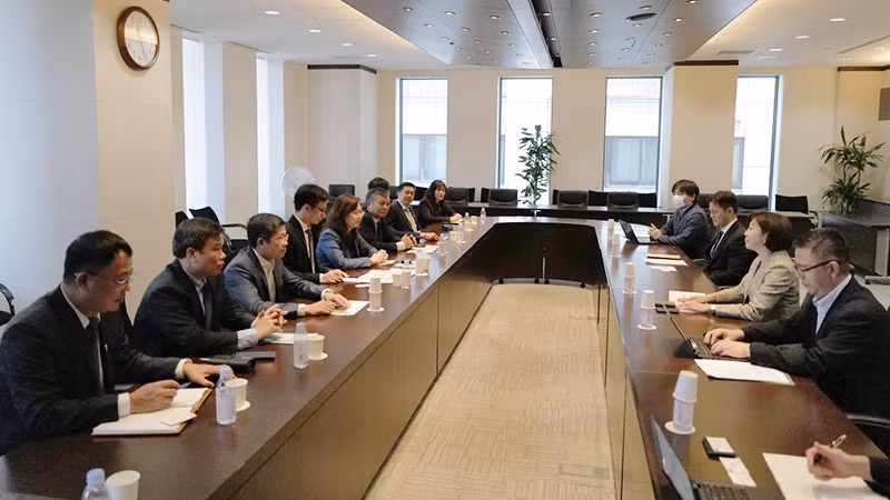 Toàn cảnh buổi làm việc của Đoàn công tác với Lãnh đạo và các đơn vị chuyên môn của JICA.