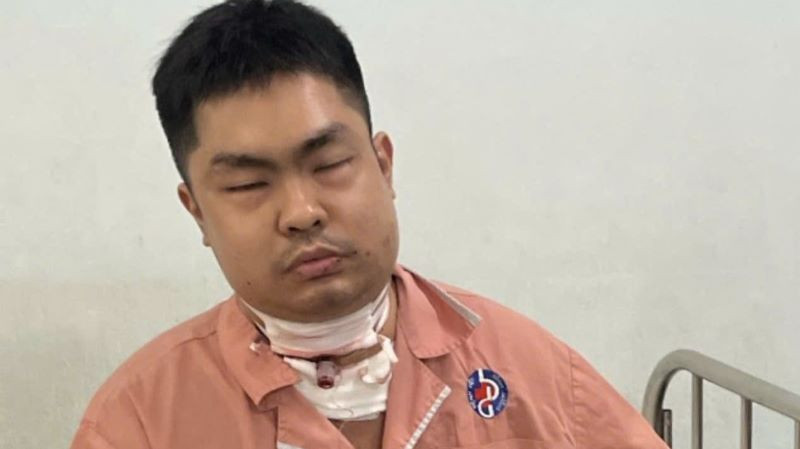 Đối tượng Lương Quí Lộc tại bệnh viện.