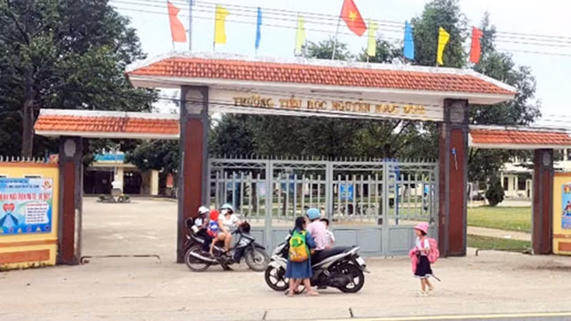 Trường Tiểu học Nguyễn Ngọc Bình, nơi có 15 học sinh nhập viện nghi do ngộ độc thực phẩm sau khi ăn sữa chua.