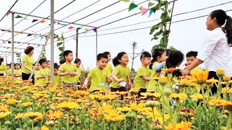 Mô hình nông nghiệp sinh thái tại huyện Thanh Trì, thành phố Hà Nội. (Ảnh: QUANG XUYÊN)