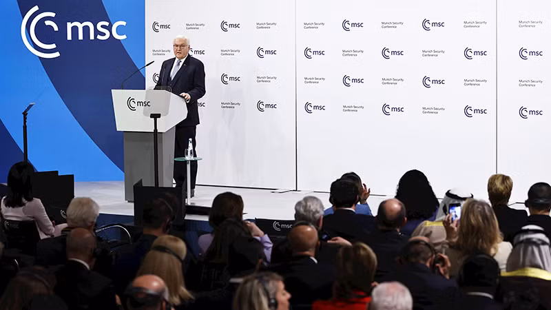 Tổng thống Đức phát biểu tại lễ khai mạc Hội nghị An ninh Munich lần thứ 61. (Ảnh Tân Hoa xã)