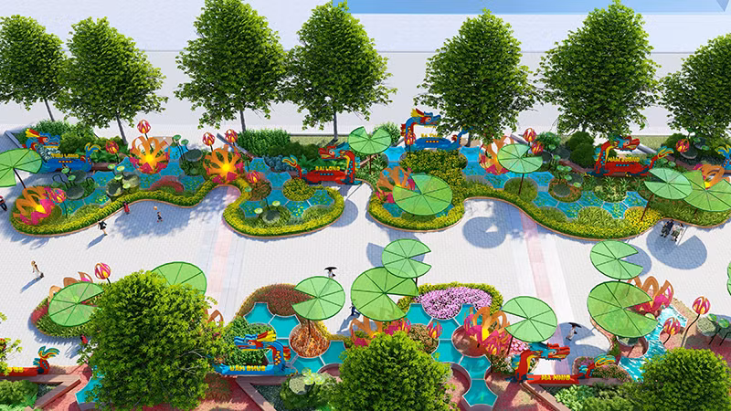 Phối cảnh Đường hoa Nguyễn Huệ Tết Giáp Thìn 2024.