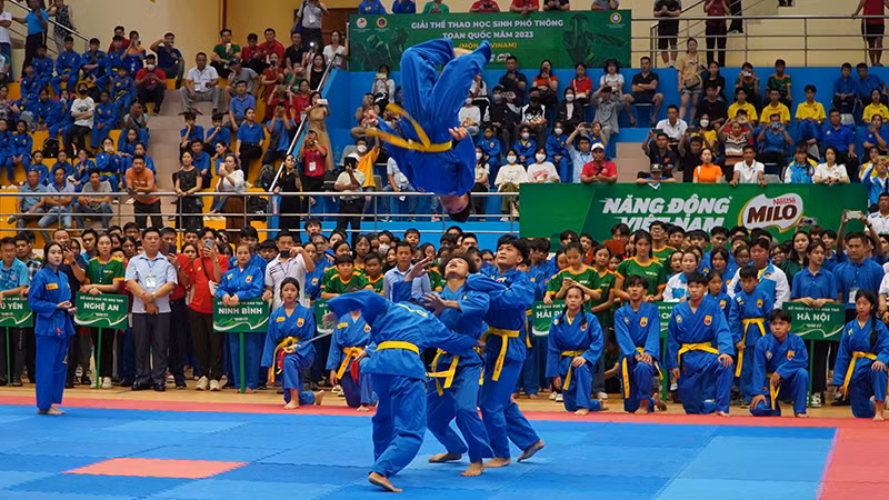 Biểu diễn võ Vovinam tại lễ khai mạc.