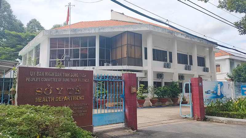 Sở Y tế tỉnh Đồng Tháp, nơi bị can Huỳnh Văn Thêm từng làm việc. (Ảnh: HỮU NGHĨA)