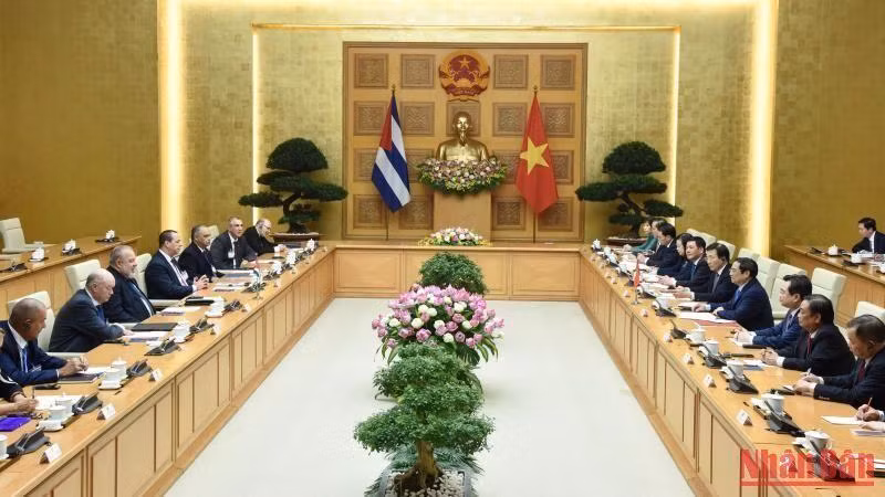 Quang cảnh buổi hội đàm.(Ảnh: Trần Hải)