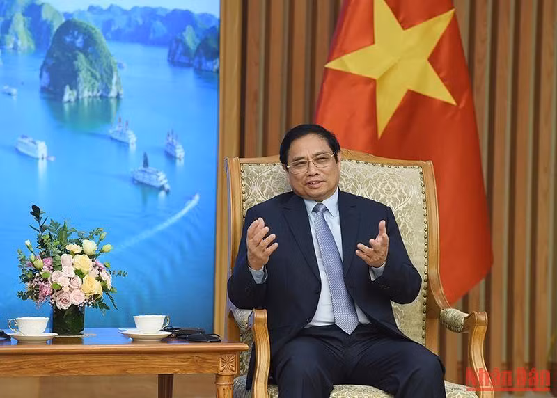 Thủ tướng Phạm Minh Chính phát biểu tại buổi tiếp.