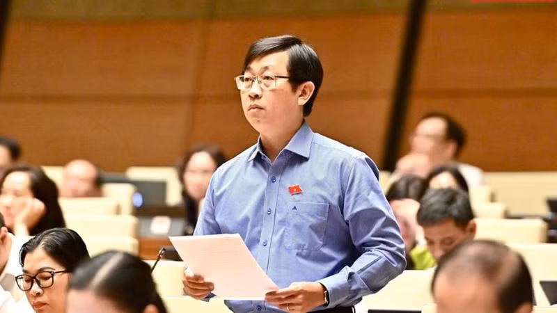 Đại biểu Nguyễn Hữu Thông (Bình Thuận) phát biểu. (Ảnh: ĐĂNG KHOA)