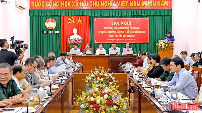 Đoàn Đại biểu Quốc hội tỉnh Bình Định tổ chức các hội nghị tiếp xúc cử tri của Mặt trận Tổ quốc và các tổ chức thành viên, cử tri thị xã Hoài Nhơn, tỉnh Bình Định trước Kỳ họp thứ 4 Quốc hội khóa XV.