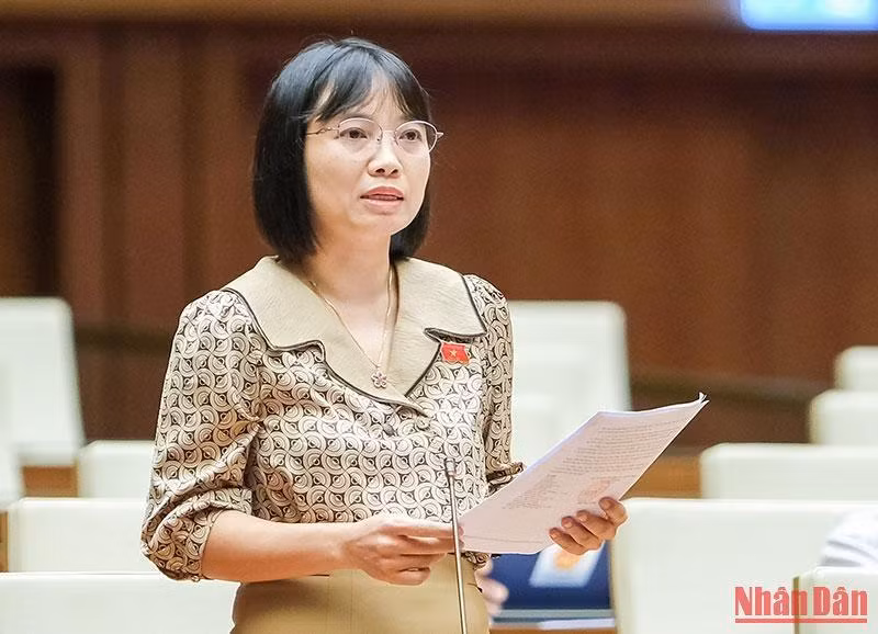 Đại biểu Nguyễn Việt Nga phát biểu ý kiến thảo luận. (Ảnh: Duy Linh)