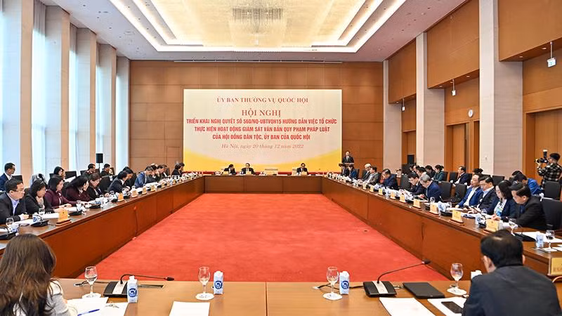 Quang cảnh hội nghị tại Nhà Quốc hội. (Ảnh: DUY LINH)