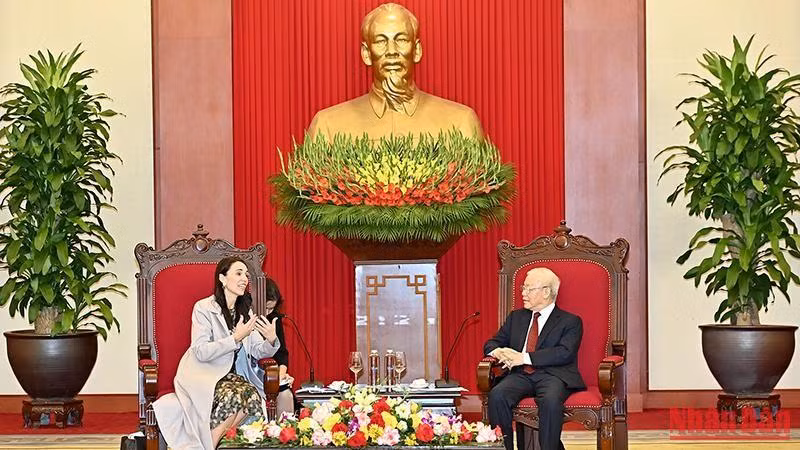 Tổng Bí thư Nguyễn Phú Trọng tiếp Thủ tướng New Zealand Jacinda Ardern thăm chính thức Việt Nam.